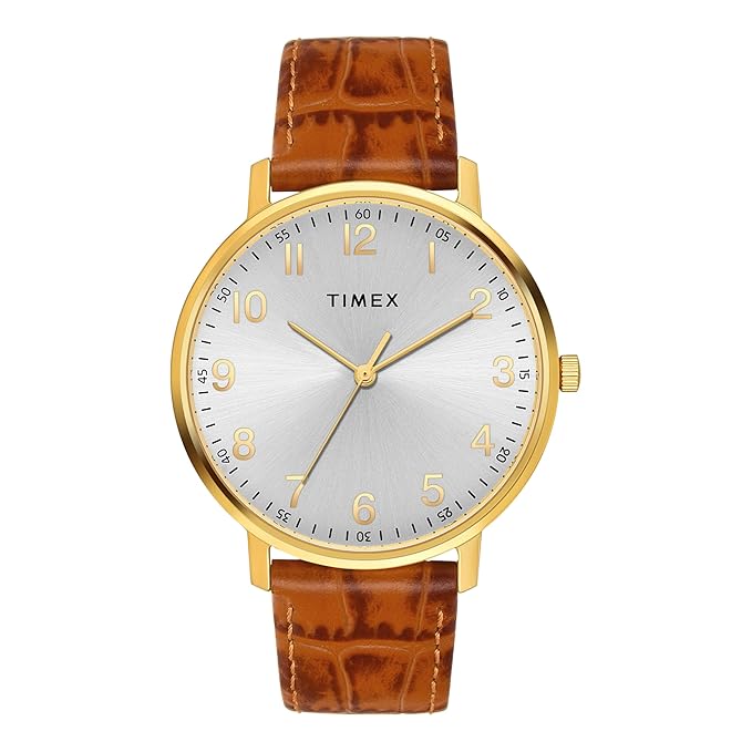 TIMEX Analog Watch for Man with Silver Tone Round TW0TG8026