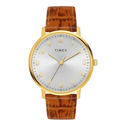TIMEX Analog Watch for Man with Silver Tone Round TW0TG8026
