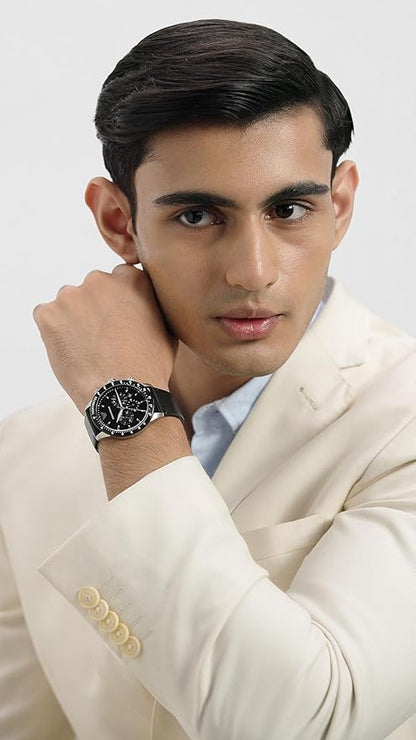 Emporio Armani Leather Analog Black Dial Men Watch AR11243