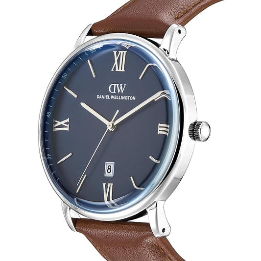 Daniel Wellington Round 42mm Blue Dial Analog Men Watch - DW0DG1800