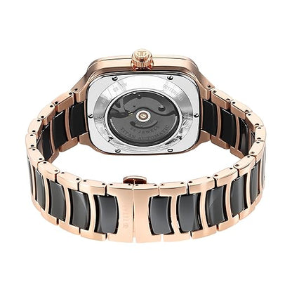 Titan Ceramic Fusion Skeleton Automatic Rich Black Dial Steel & Ceramic Strap Analog Watch for Men-90175KD03/NT90175KD03