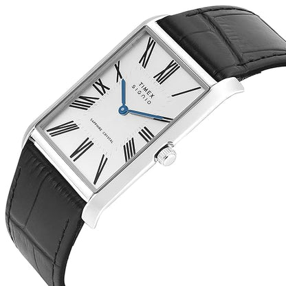 Timex Signio Rectangle 28mm Silver Dial Analog Men Watch - i