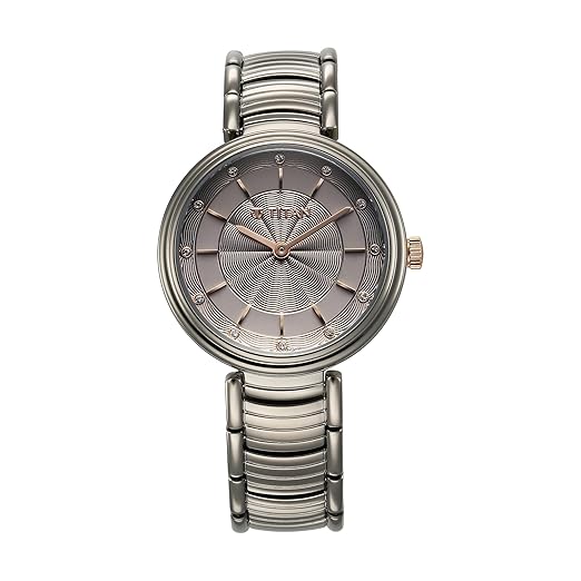 Titan Aura Phase Quartz Analog Grey Dial with Black Stainless Steel Strap Watch for Women-NT95240KM01