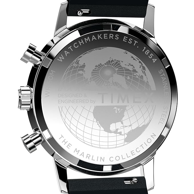 TIMEX Marlin Analog Tan Round Dial & Black Leather Strap Band Water Resistant Men's Wrist Watch - TW2W98900IK