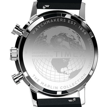 TIMEX Marlin Analog Tan Round Dial & Black Leather Strap Band Water Resistant Men's Wrist Watch - TW2W98900IK
