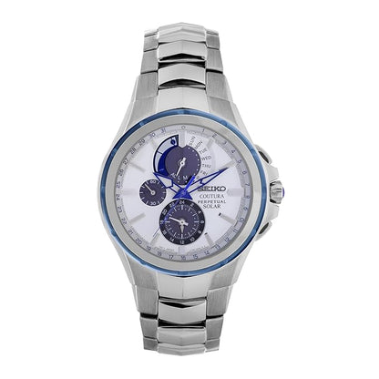 Seiko Stainless Steel Analog White Dial Men Watch-Ssc787P9, Bandcolor-Silver