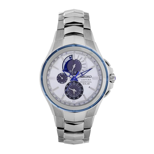 Seiko Stainless Steel Analog White Dial Men Watch-Ssc787P9, Bandcolor-Silver