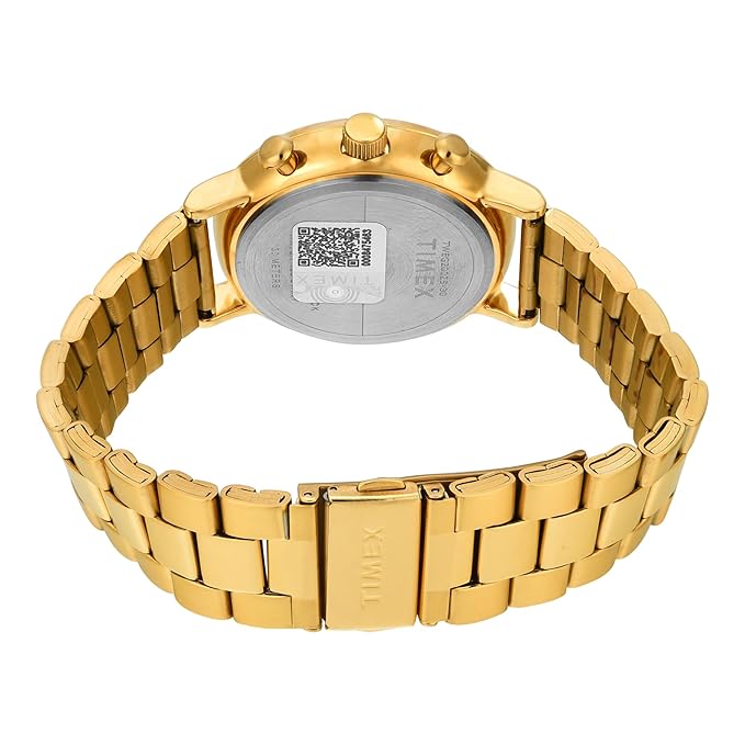 TIMEX Analog Watch for Man with Black Round Dial & Gold Stainless Steel TWEG20025