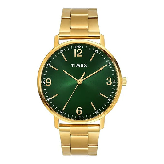 Timex 12,3,6 & 9 Arabic Green Dial Astrological Men's Watch - TW0TG8027