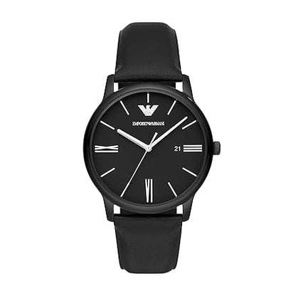 Emporio Armani Leather Analog Black Dial Men Watch AR11573