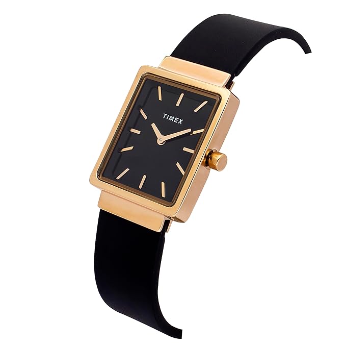 Timex Fashion Women Quartz Black Dial Analog Leather Watch TWEL20701