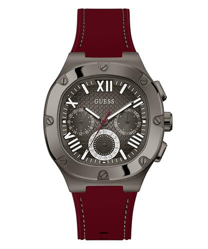 GUESS Men Gunmetal Square Stainless Steel Dial Analog Watch- GW0571G4
