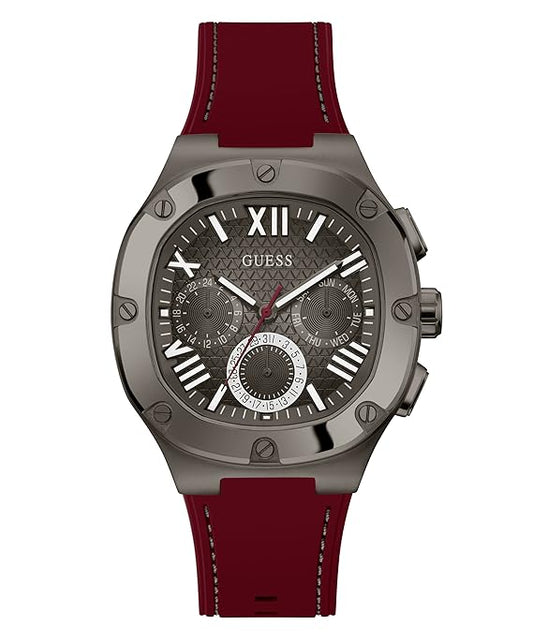 GUESS Men Gunmetal Square Stainless Steel Dial Analog Watch- GW0571G4