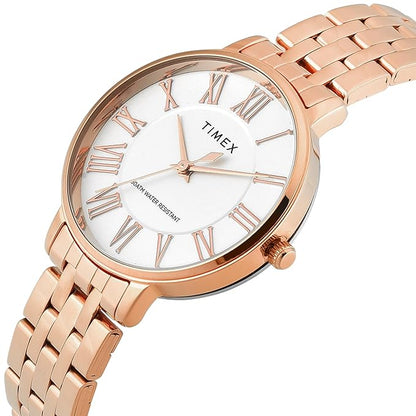 TIMEX Analog Watch for Woman with Round Dial & Water Resistant Women's Wrist Watches TWEL19108