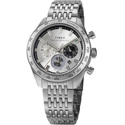TIMEX Waterbury Silver-Tone Round Dial Analog Men's Watch - TW2Y18700UJ