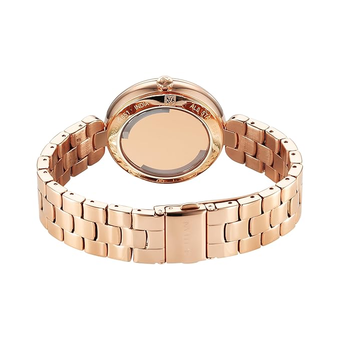 Titan Purple Abstract Quartz Analog Rose Gold Stainless Steel Strap for Women-95229WM01