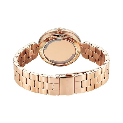 Titan Purple Abstract Quartz Analog Rose Gold Stainless Steel Strap for Women-95229WM01