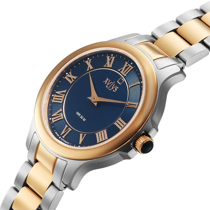 Xylys Genevieve with Analog Quartz Blue Dial Two Toned Stainless Steel Strap Watch for Women - 45026KM01E