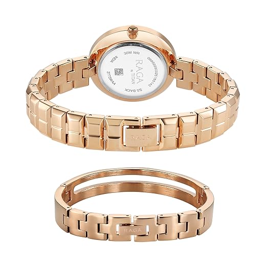 Titan Raga Contempore Quartz Rose Gold Round Dial Men's Watch | Brass Solid Link Strap Material | Watches for Man | Watches for Men Analog - 2775WM01F