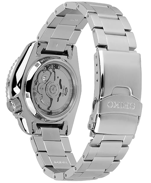 Seiko Stainless Steel Men 5 Sports Petrol Blue Dial 'Checker Flag' Analogue Special Edition-Srpk65K1, Bandcolor-Silver