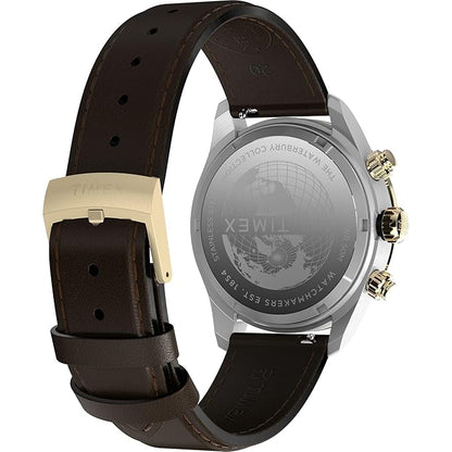 TIMEX Waterbury Heritage Analog Black Round Dial & Brown Leather Strap Band Water Resistant Men's Wrist Watch - TW2Y24100IK