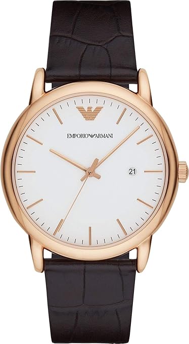 Emporio Armani Men's Three-Hand Leather Watch AR2502