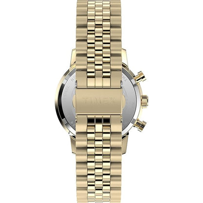 TIMEX Marlin Analog Black Round Dial & Gold Stainless Steel Bracelet Band Water Resistant Men's Wrist Watch - TWEG26706
