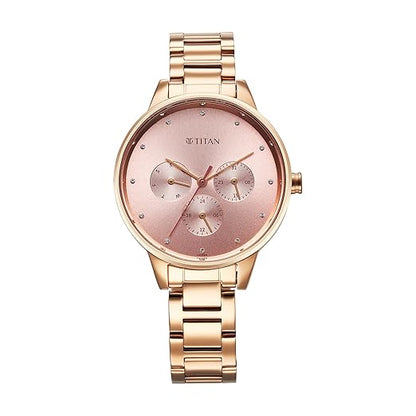 Titan Women Razzle Dazzle Pink Dial Stainless Steel Analog Watch - 2648WM08