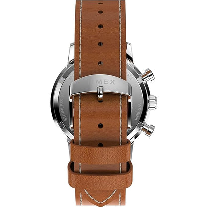 TIMEX Marlin Analog Green Round Dial & Brown Leather Strap Band Water Resistant Men's Wrist Watch - TW2W99100IK