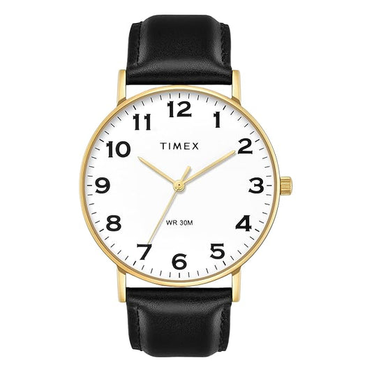 TIMEX Classics Analog Watch for Man with White Round Dial TWTG12202