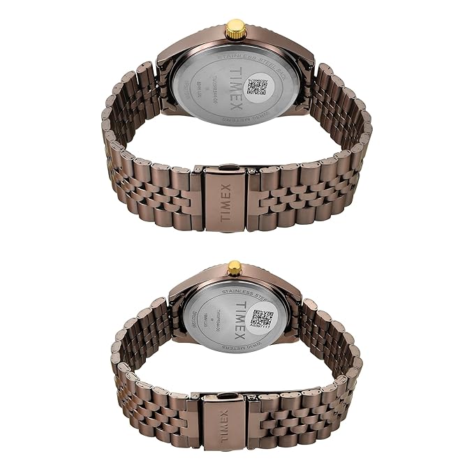 TIMEX Trendline Brown Round Dial Analog Pair Watch - TW00PR344