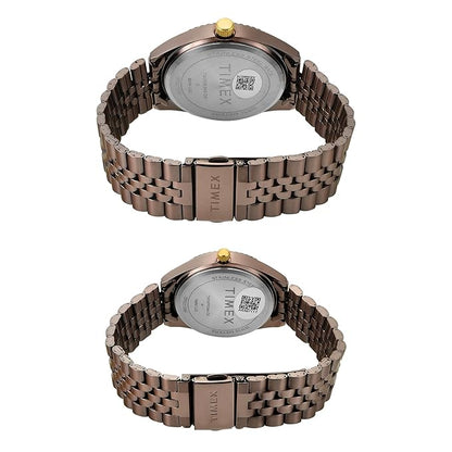 TIMEX Trendline Brown Round Dial Analog Pair Watch - TW00PR344