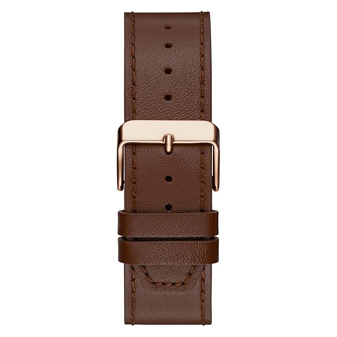GUESS Grayson Analog Watch for Man with Grey Round Dial & Brown Leather Strap Band Water Resistant Men's Wrist Watches - GW0793G3