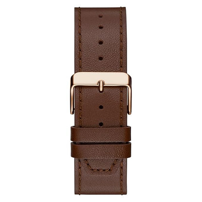 GUESS Grayson Analog Watch for Man with Grey Round Dial & Brown Leather Strap Band Water Resistant Men's Wrist Watches - GW0793G3