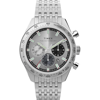 TIMEX Waterbury Silver-Tone Round Dial Analog Men's Watch - TW2Y18700UJ