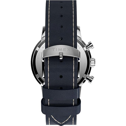 TIMEX Marlin Analog Blue Round Dial & Blue Leather Strap Band Water Resistant Men's Wrist Watch - TW2W99000IK