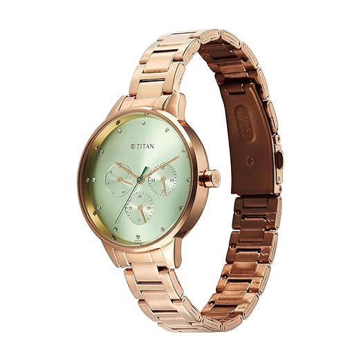 Titan Women Razzle Dazzle Green Dial Stainless Steel Watch - 2648WM09