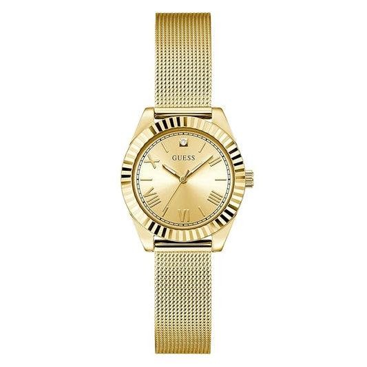 GUESS Mini Luna Champagne Round Dial Analog Women's Watch - GW0842L2