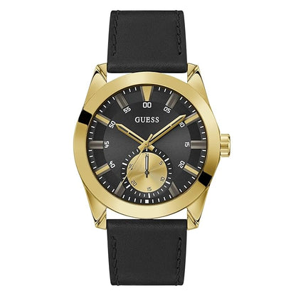 Guess Leather Analog Black Dial Men's Watch-Gw0793G2