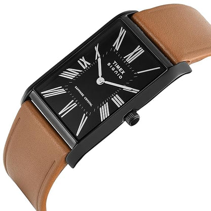 Timex Signio Rectangle 28mm Black Dial Analog Men Watch - TWEG34302