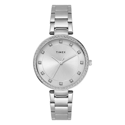 TIMEX Trendline Women Quartz Silver Dial Analog Stainless Steel Watch TWEL18730