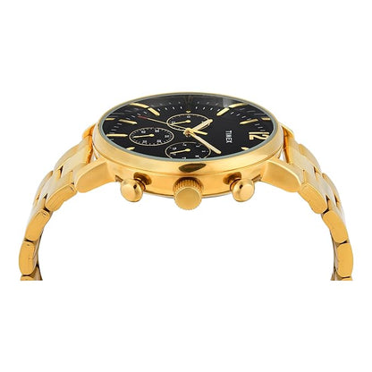 TIMEX Analog Watch for Man with Black Round Dial & Gold Stainless Steel TWEG20025