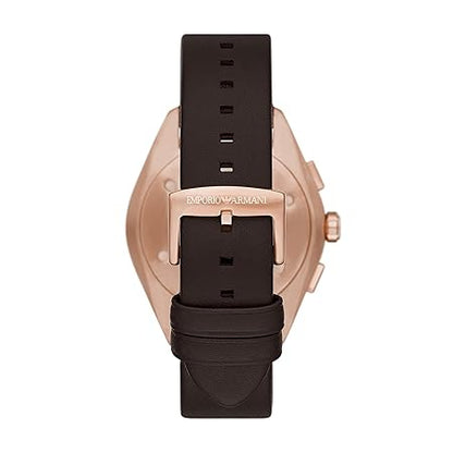 Emporio Armani Leather Analog Blue Dial Men Watch- AR11554I