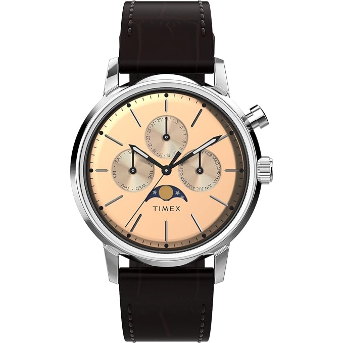 TIMEX Marlin Round Dial Analog Moon Phase Men's Watch - TW2W51100U9