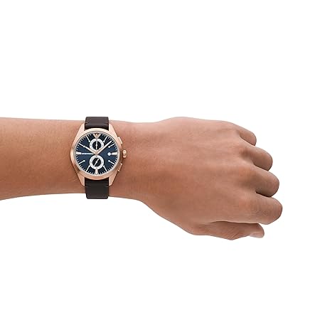 Emporio Armani Leather Analog Blue Dial Men Watch- AR11554I