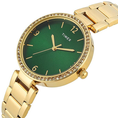 TIMEX Green Round Dial Analog Women's Watch - TWEL18719