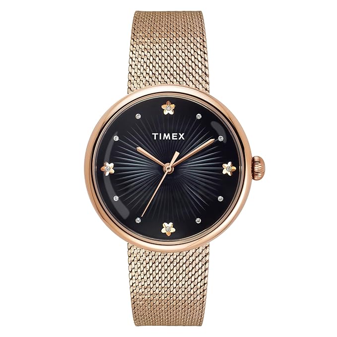 TIMEX Women Black Round Dial Analog Watch - TWEL19303