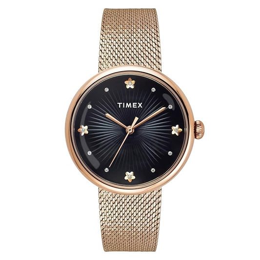 TIMEX Women Black Round Dial Analog Watch - TWEL19303