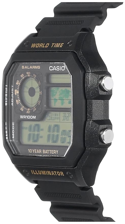 Casio Youth Series Digital Black Dial Men's Watch - AE-1200WH-1BVDF(D098)