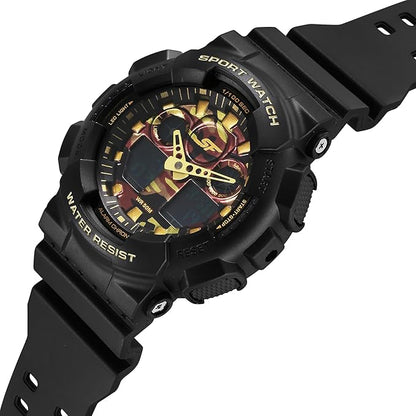 SF Vigour Quartz Digital Analog Digital Multicolor Dial with Black Color Plastic Strap Watch for Unisex NT87058PP05
